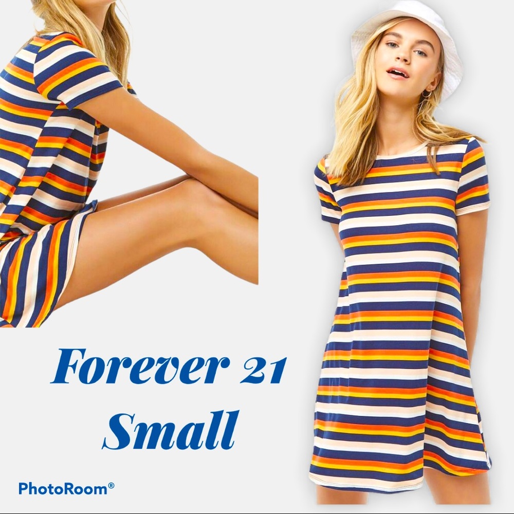 striped swing t shirt dress